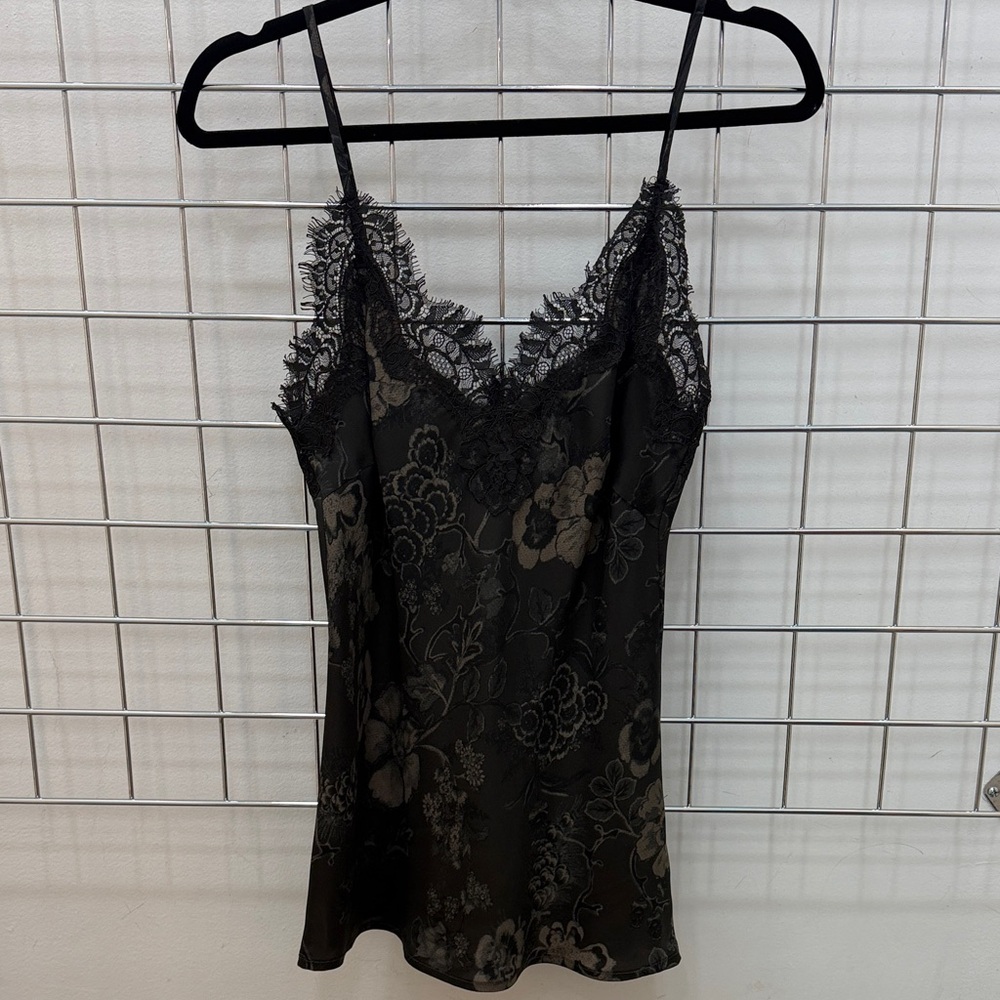 Elegant Olive Botanical Silk Cami